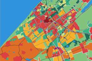 Hitte-eiland-kaart uit 'Klimaatadaptatie in de stad', Bosch Slabbers 2010.